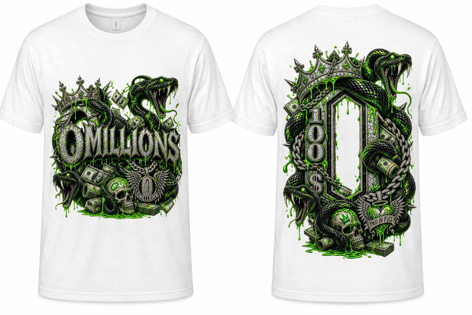 OMILLIONS Paid In Full Snake Tee